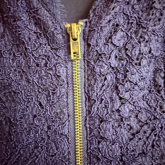 Adrianna Papell Deep Purple Lace Midi Dress 4P - Picture 6 of 6